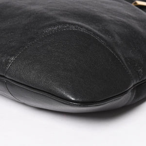 GUCCI グッチ ホースビット ショルダーバッグ ブラック ゴールド 602089 ゴールド金具 レザー 美品 中古 4a005390