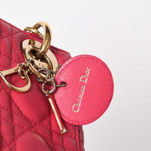 画像をギャラリービューアに読み込む, Christian Dior クリスチャンディオール レディ ディオール ミニ 2WAYバッグ 18-MA-0194 カナージュ ラムスキン ピンク 美品 中古 4a005322