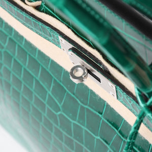 新品同様 HERMES エルメス Birkin 40 バーキン40 ハンドバッグ X刻印 ポロサス ヴェールエメラルド SV金具 2016年製 内縫い 中古 4a005363