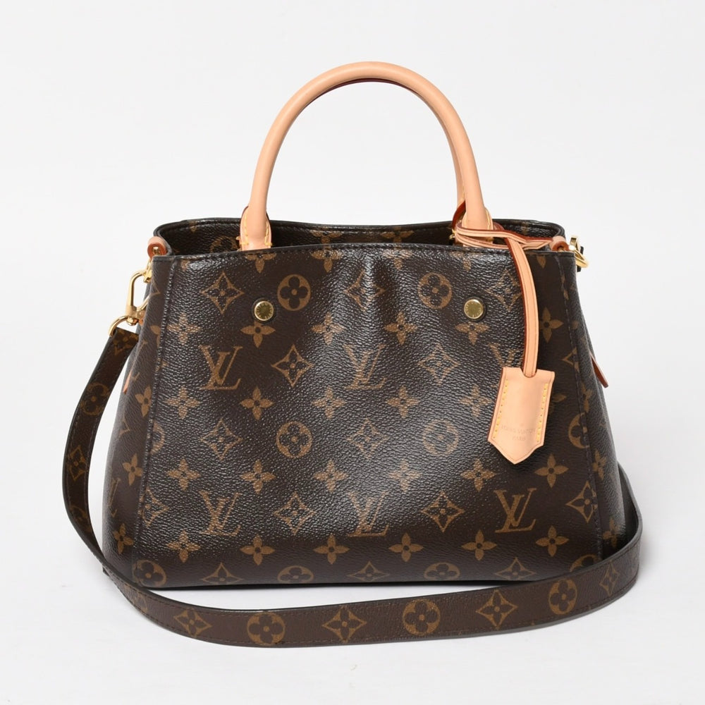 Like new LOUIS VUITTON Montaigne BB Monogram Handbag M41055 Brown Used 4a005304