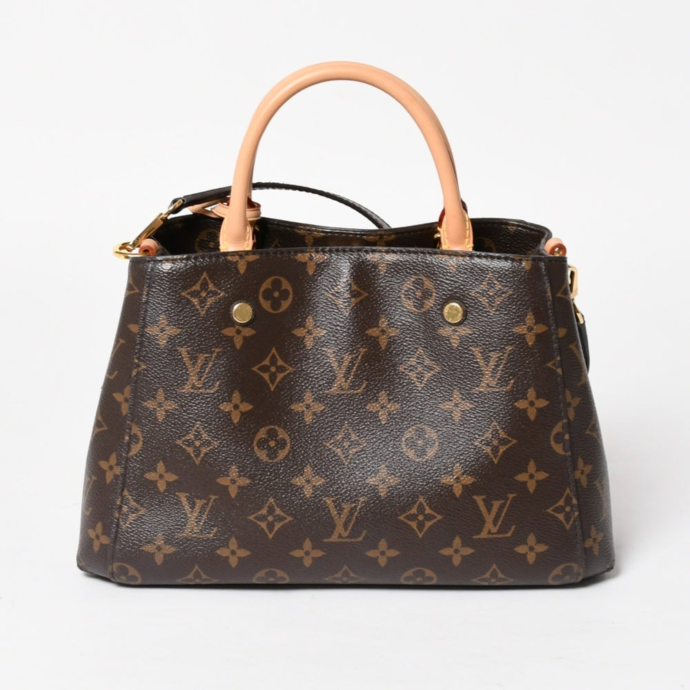 Like new LOUIS VUITTON Montaigne BB Monogram Handbag M41055 Brown Used 4a005304