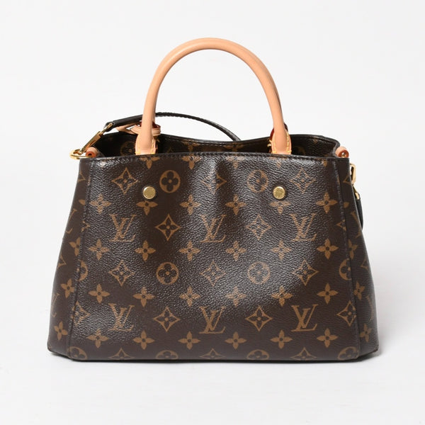 新品同様 LOUIS VUITTON ルイヴィトン モンテーニュBB モノグラム ハンドバッグ M41055 ブラウン 中古 4a005304
