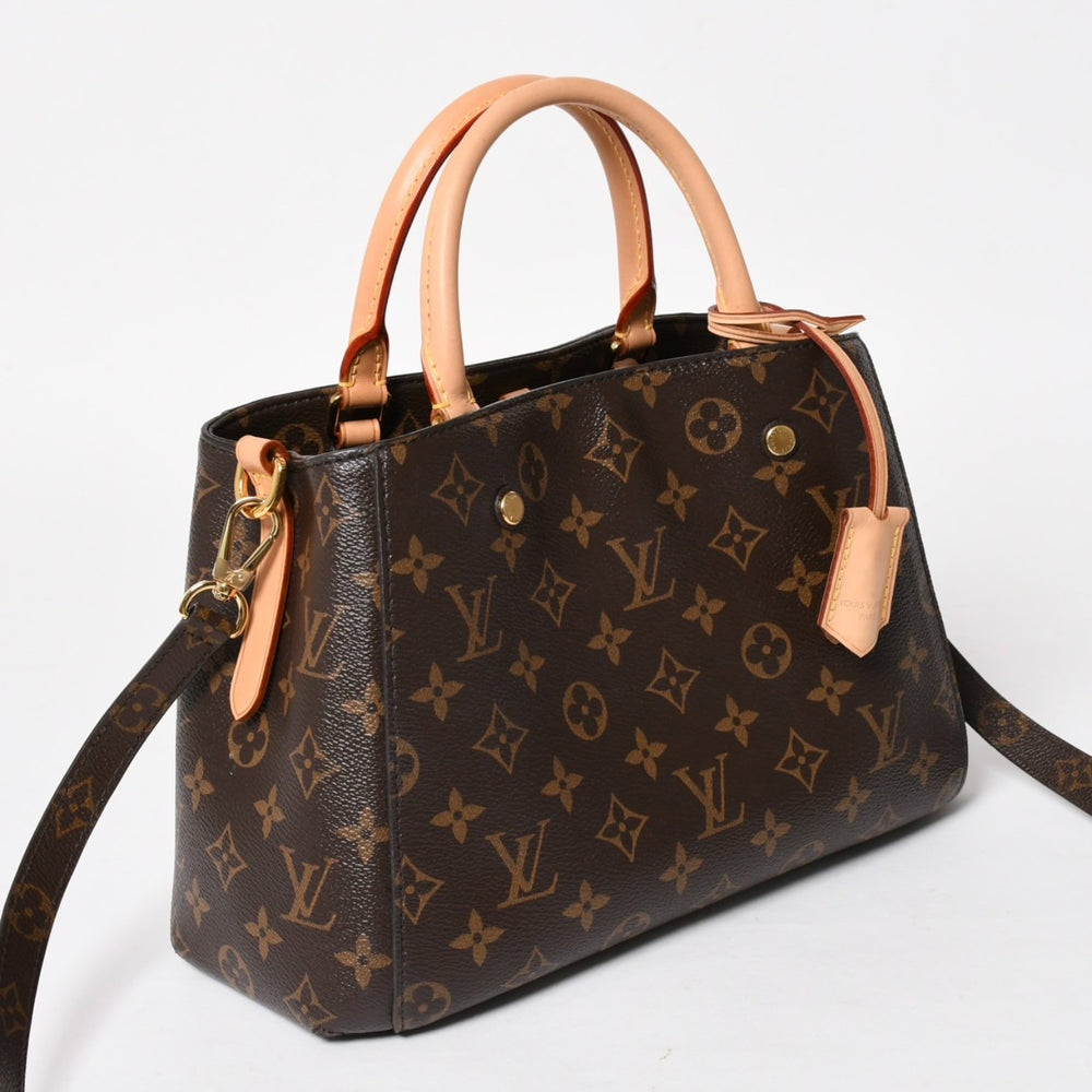 新品同様 LOUIS VUITTON ルイヴィトン モンテーニュBB モノグラム ハンドバッグ M41055 ブラウン 中古 4a005304