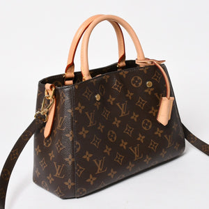新品同様 LOUIS VUITTON ルイヴィトン モンテーニュBB モノグラム ハンドバッグ M41055 ブラウン 中古 4a005304