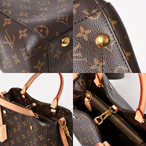 新品同様 LOUIS VUITTON ルイヴィトン モンテーニュBB モノグラム ハンドバッグ M41055 ブラウン 中古 4a005304