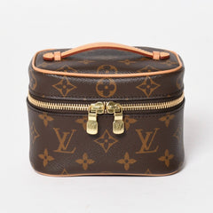 新品同様 LOUIS VUITTON ルイヴィトン ニース ナノ バニティバッグ ハンドバッグ M44936 モノグラム ブラウン 中古 4a005307