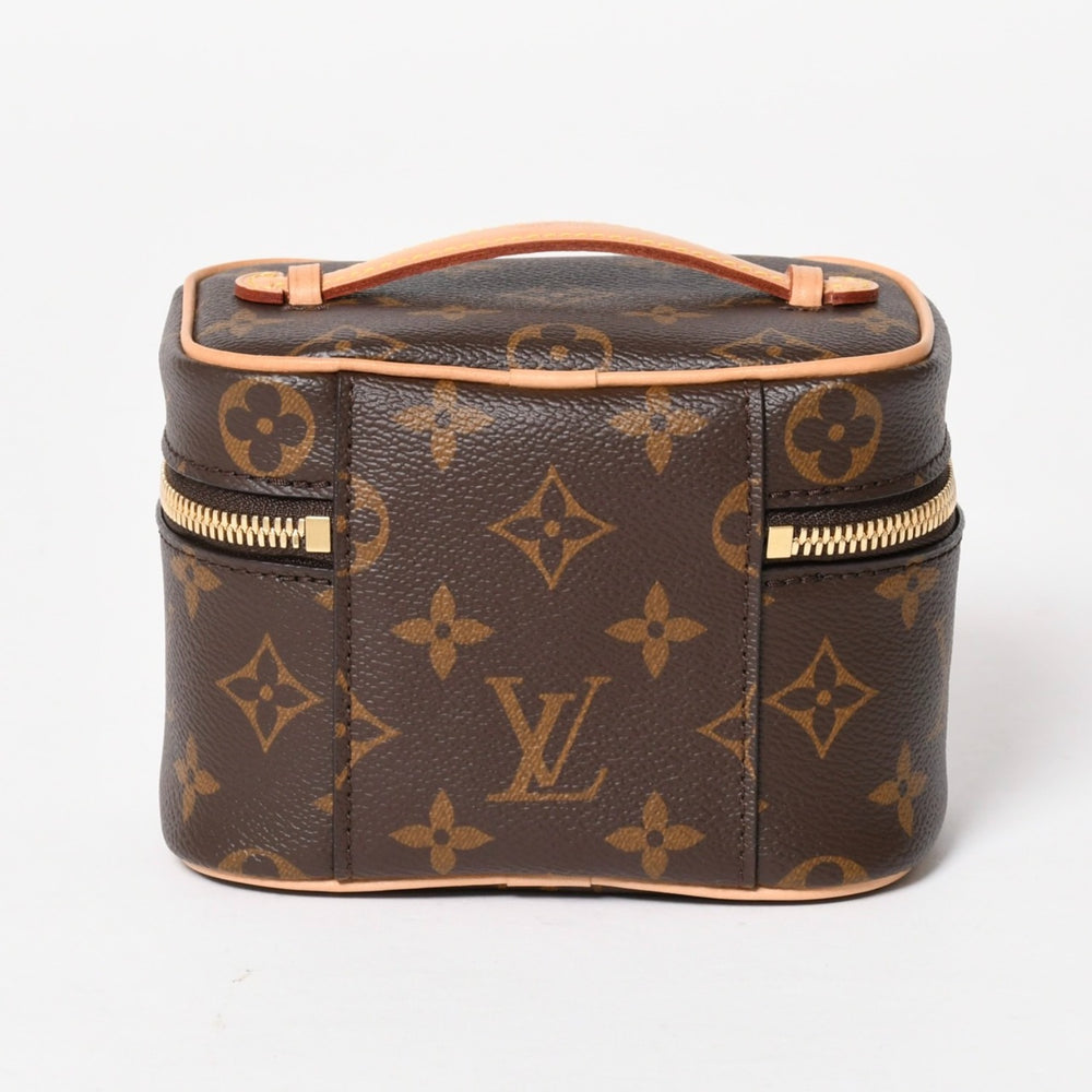 新品同様 LOUIS VUITTON ルイヴィトン ニース ナノ バニティバッグ ハンドバッグ M44936 モノグラム ブラウン 中古 4a005307