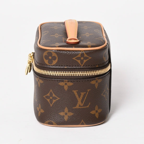 新品同様 LOUIS VUITTON ルイヴィトン ニース ナノ バニティバッグ ハンドバッグ M44936 モノグラム ブラウン 中古 4a005307