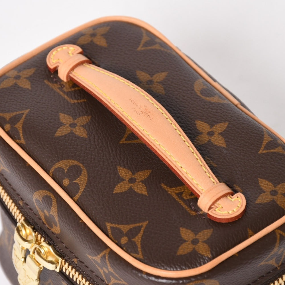 新品同様 LOUIS VUITTON ルイヴィトン ニース ナノ バニティバッグ ハンドバッグ M44936 モノグラム ブラウン 中古 4a005307