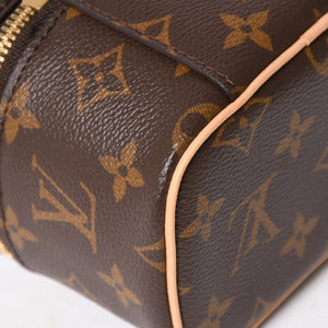 新品同様 LOUIS VUITTON ルイヴィトン ニース ナノ バニティバッグ ハンドバッグ M44936 モノグラム ブラウン 中古 4a005307