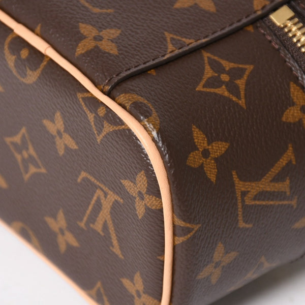 新品同様 LOUIS VUITTON ルイヴィトン ニース ナノ バニティバッグ ハンドバッグ M44936 モノグラム ブラウン 中古 4a005307