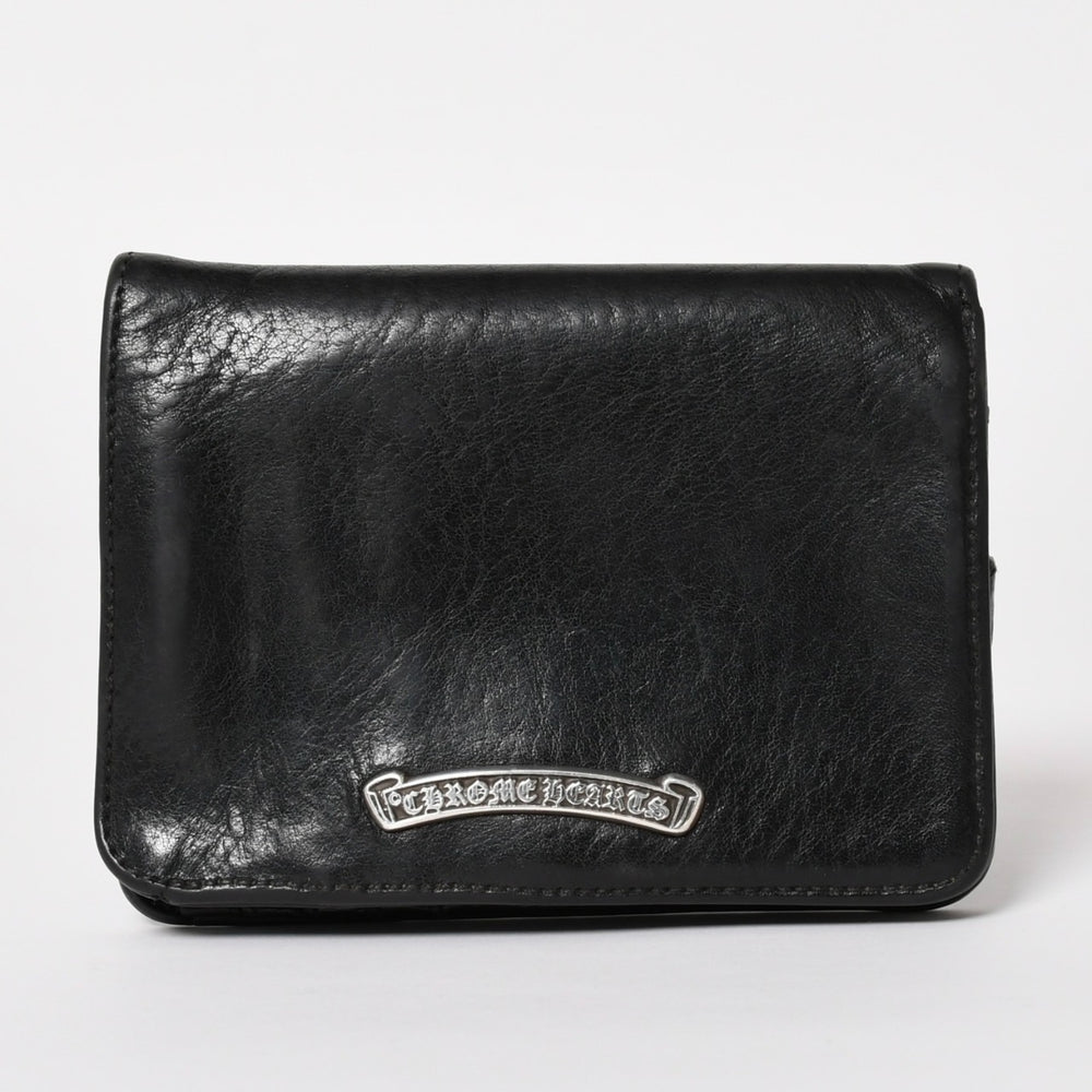 CHROME HEARTS WALLET JOEY Joey Wallet Bifold Wallet Dagger Zip Scroll Label Black Good Condition Used 4a005389