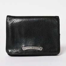 画像をギャラリービューアに読み込む, CHROME HEARTS クロムハーツ WALLET JOEY ジョーイウォレット 二つ折り財布 ダガージップ スクロールラベル ブラック 美品 中古 4a005389
