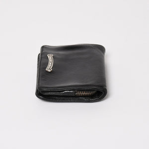 CHROME HEARTS クロムハーツ WALLET JOEY ジョーイウォレット 二つ折り財布 ダガージップ スクロールラベル ブラック 美品 中古 4a005389