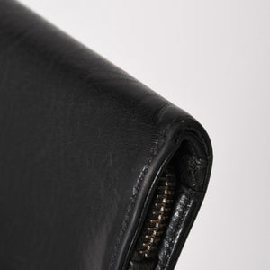 CHROME HEARTS クロムハーツ WALLET JOEY ジョーイウォレット 二つ折り財布 ダガージップ スクロールラベル ブラック 美品 中古 4a005389