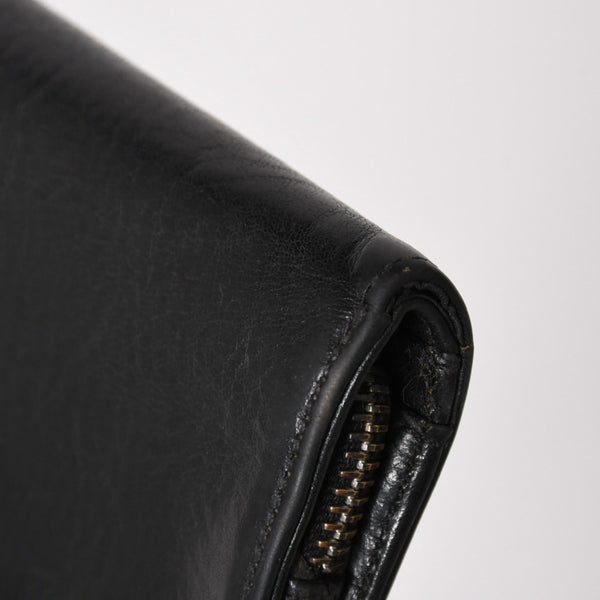 CHROME HEARTS クロムハーツ WALLET JOEY ジョーイウォレット 二つ折り財布 ダガージップ スクロールラベル ブラック 美品 中古 4a005389