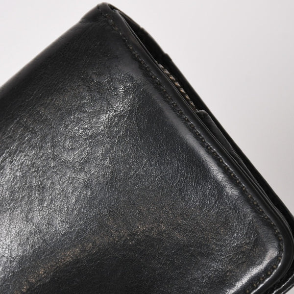 CHROME HEARTS クロムハーツ WALLET JOEY ジョーイウォレット 二つ折り財布 ダガージップ スクロールラベル ブラック 美品 中古 4a005389