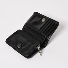 画像をギャラリービューアに読み込む, CHROME HEARTS クロムハーツ WALLET JOEY ジョーイウォレット 二つ折り財布 ダガージップ スクロールラベル ブラック 美品 中古 4a005389