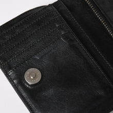 画像をギャラリービューアに読み込む, CHROME HEARTS クロムハーツ WALLET JOEY ジョーイウォレット 二つ折り財布 ダガージップ スクロールラベル ブラック 美品 中古 4a005389