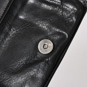 CHROME HEARTS クロムハーツ WALLET JOEY ジョーイウォレット 二つ折り財布 ダガージップ スクロールラベル ブラック 美品 中古 4a005389