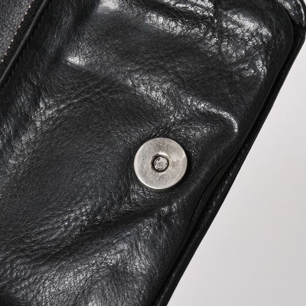 CHROME HEARTS クロムハーツ WALLET JOEY ジョーイウォレット 二つ折り財布 ダガージップ スクロールラベル ブラック 美品 中古 4a005389