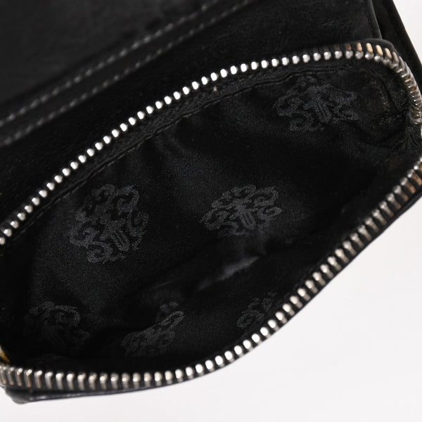 CHROME HEARTS クロムハーツ WALLET JOEY ジョーイウォレット 二つ折り財布 ダガージップ スクロールラベル ブラック 美品 中古 4a005389