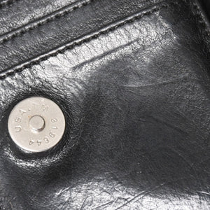 CHROME HEARTS クロムハーツ WALLET JOEY ジョーイウォレット 二つ折り財布 ダガージップ スクロールラベル ブラック 美品 中古 4a005389
