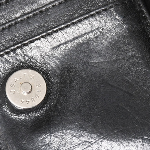 CHROME HEARTS クロムハーツ WALLET JOEY ジョーイウォレット 二つ折り財布 ダガージップ スクロールラベル ブラック 美品 中古 4a005389