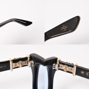 CHROME HEARTS クロムハーツ VAGILLIONAIRE Ⅱ ヴァジリオネア Ⅱ サングラス サイズ54□19-152 ダガー装飾 18KGP 美品 中古 4a005385