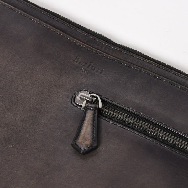 Berluti ベルルッティ クラッチバッグ ハンドバッグ Clutch Bag ブラック グレー G0127 美品 中古 4a005257