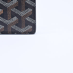 極美品 GOYARD ゴヤール サン・シュルピス ヘリンボーン カードケース 名刺入れ ブラック PVC レザー 中古 4a005392