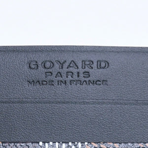 極美品 GOYARD ゴヤール サン・シュルピス ヘリンボーン カードケース 名刺入れ ブラック PVC レザー 中古 4a005392