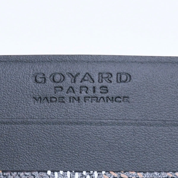 極美品 GOYARD ゴヤール サン・シュルピス ヘリンボーン カードケース 名刺入れ ブラック PVC レザー 中古 4a005392