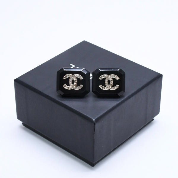 Very good condition CHANEL earrings here mark B23A stamp weight approx. 6.03g black silver used 4a005280