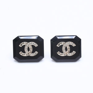 Very good condition CHANEL earrings here mark B23A stamp weight approx. 6.03g black silver used 4a005280