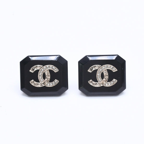 Very good condition CHANEL earrings here mark B23A stamp weight approx. 6.03g black silver used 4a005280