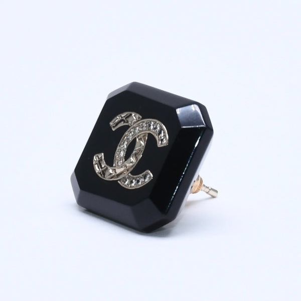 Very good condition CHANEL earrings here mark B23A stamp weight approx. 6.03g black silver used 4a005280