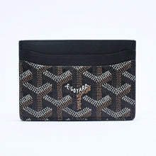 画像をギャラリービューアに読み込む, 極美品 GOYARD ゴヤール サン・シュルピス ヘリンボーン カードケース 名刺入れ ブラック PVC レザー 中古 4a005392