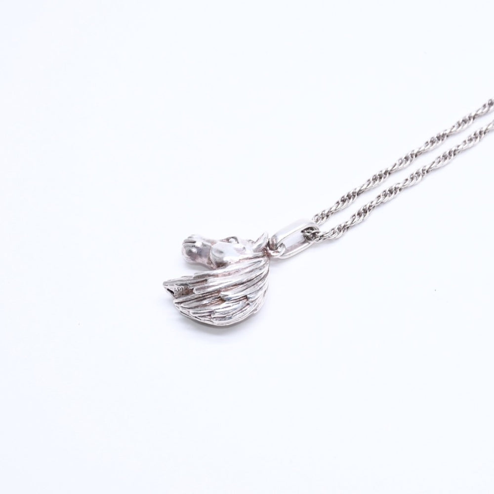 HERMES エルメス ホースヘッド ネックレス トップ 馬 チェーン アクセサリー シルバー925 美品 中古 4a005239
