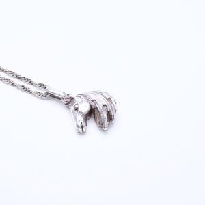 HERMES エルメス ホースヘッド ネックレス トップ 馬 チェーン アクセサリー シルバー925 美品 中古 4a005239