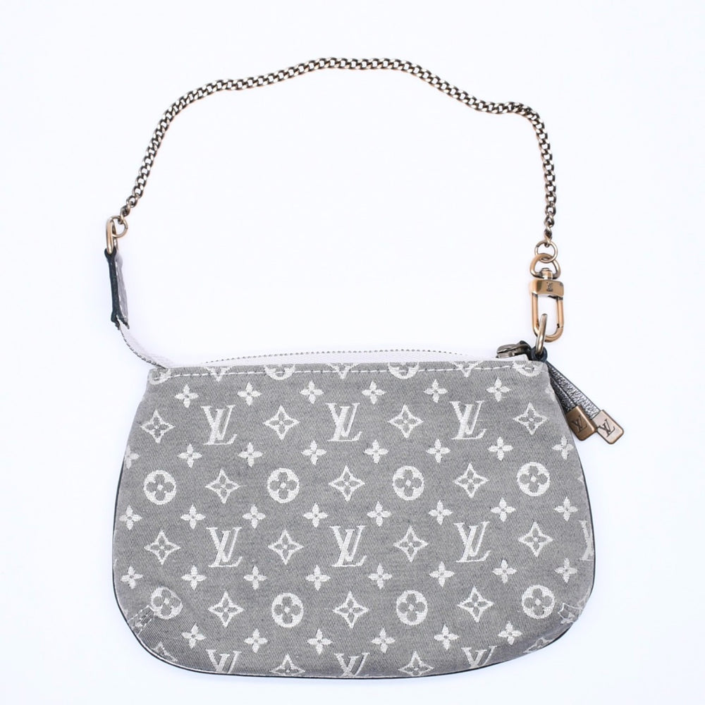 LOUIS VUITTON Monogram Mini Run Mini Pochette Accessoire M95754 Plantine Handbag Gray Gold Hardware Good Condition Used 4a003825