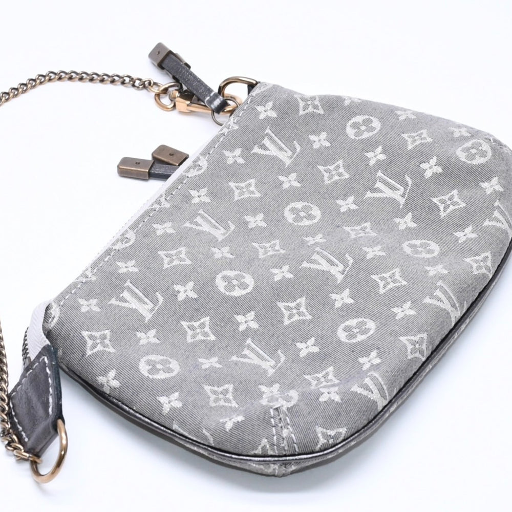 LOUIS VUITTON ルイヴィトン モノグラム ミニラン ミニ ポシェット アクセソワール M95754 プランティーヌ ハンドバッグ グレー ゴールド金具 美品 中古 4a003825