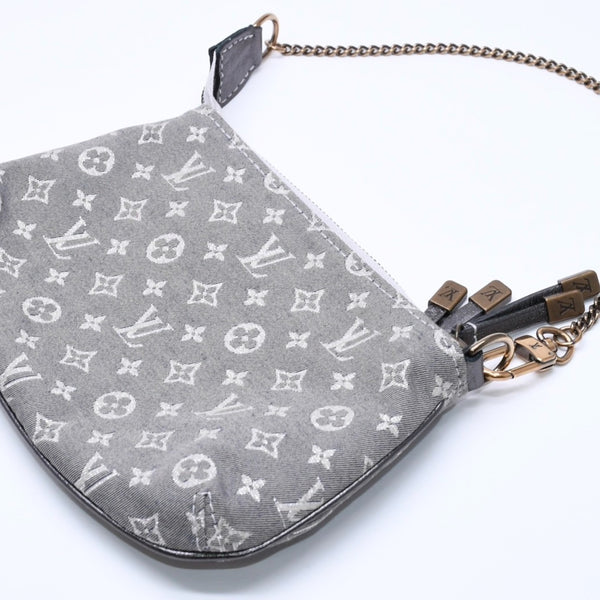 LOUIS VUITTON ルイヴィトン モノグラム ミニラン ミニ ポシェット アクセソワール M95754 プランティーヌ ハンドバッグ グレー ゴールド金具 美品 中古 4a003825