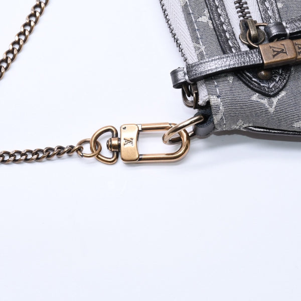 LOUIS VUITTON ルイヴィトン モノグラム ミニラン ミニ ポシェット アクセソワール M95754 プランティーヌ ハンドバッグ グレー ゴールド金具 美品 中古 4a003825