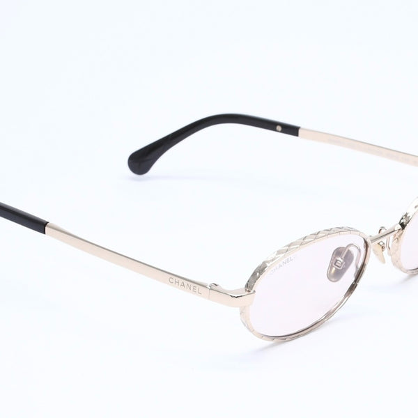 極美品 CHANEL シャネル サングラス アイウェア 2227-S c.310/SW サイズ55□18 140 ゴールド ブラウン 中古 4a005396