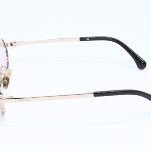 極美品 CHANEL シャネル サングラス アイウェア 2227-S c.310/SW サイズ55□18 140 ゴールド ブラウン 中古 4a005396