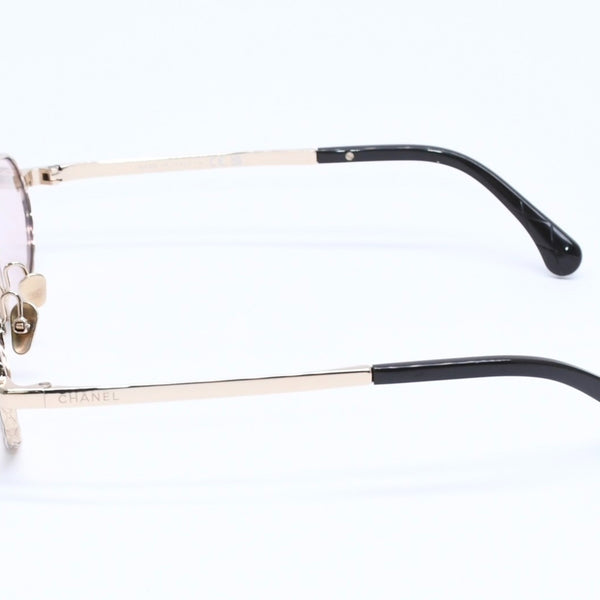 極美品 CHANEL シャネル サングラス アイウェア 2227-S c.310/SW サイズ55□18 140 ゴールド ブラウン 中古 4a005396