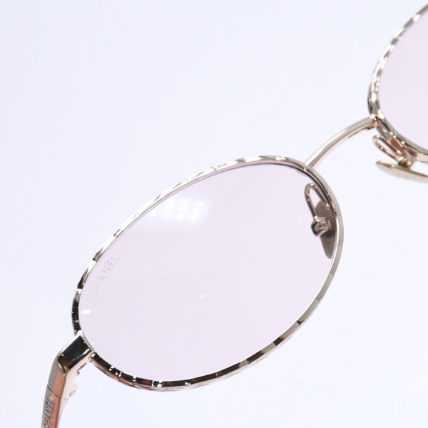 極美品 CHANEL シャネル サングラス アイウェア 2227-S c.310/SW サイズ55□18 140 ゴールド ブラウン 中古 4a005396