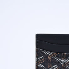 画像をギャラリービューアに読み込む, 極美品 GOYARD ゴヤール サン・シュルピス ヘリンボーン カードケース 名刺入れ ブラック PVC レザー 中古 4a005392