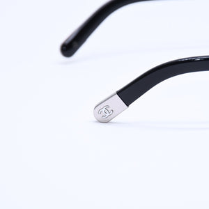 CHANEL eyeglasses, eyewear, model 3249-A, size 53◻16 135 Black Silver Hardware Excellent Condition Used 4a005327
